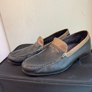 Donald J. Pliner Norin Penny Loafers – Brown & Black Leather Men’s Size 10